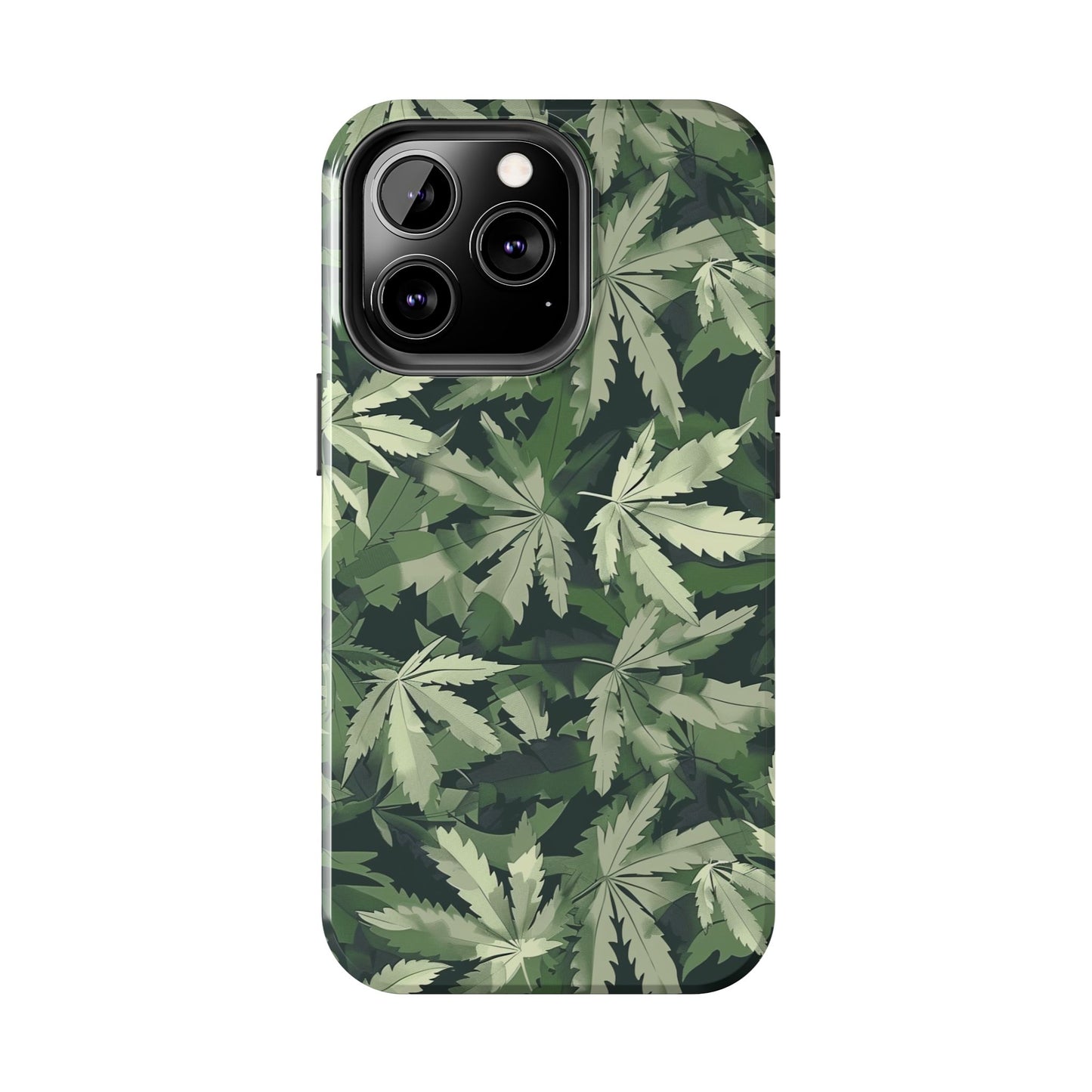 Cannabis Camo 3 Phone Case for iPhone - Lightweight, Impact Resistant, Wireless Charging Compatible