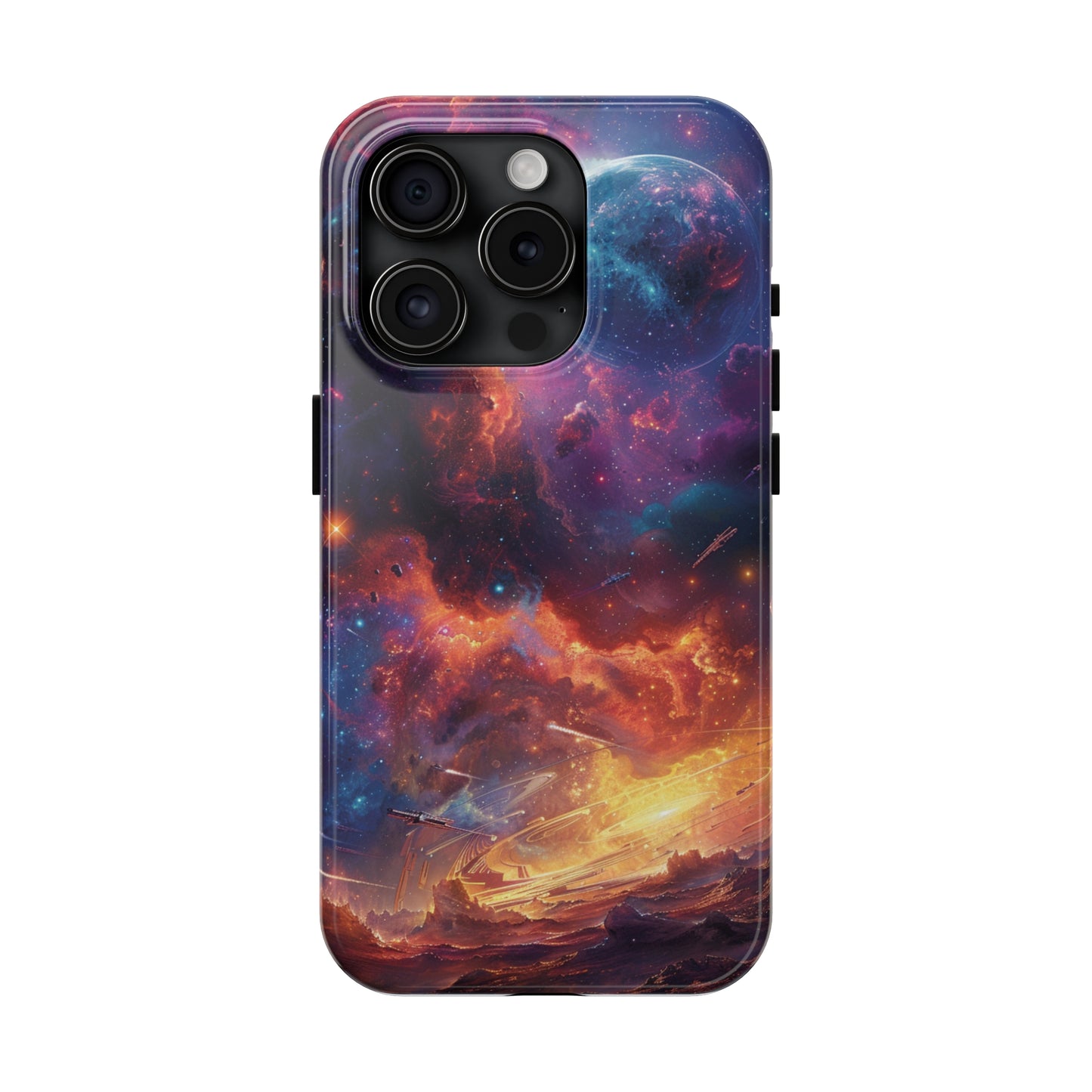 Cosmic Space Phone Case for iPhone - Lightweight, Impact Resistant, Wireless Charging Compatible