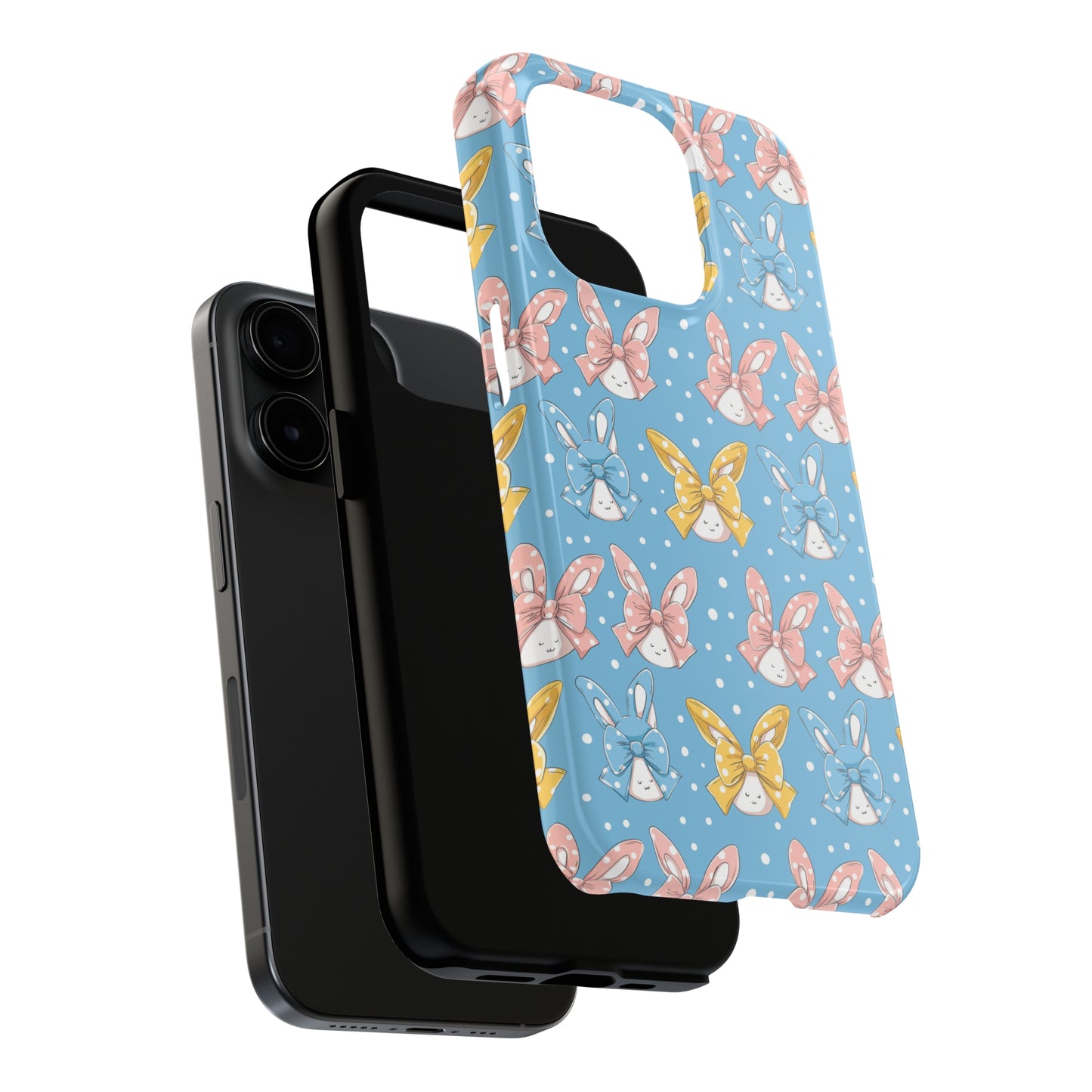 Bunnies and Bows Phone Case for iPhone - Lightweight, Impact Resistant, Wireless Charging Compatible