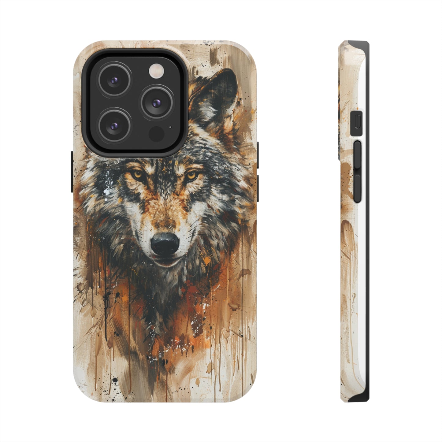 Calligraffiti Style Wolf Phone Case for iPhone - Lightweight, Impact Resistant, Wireless Charging Compatible