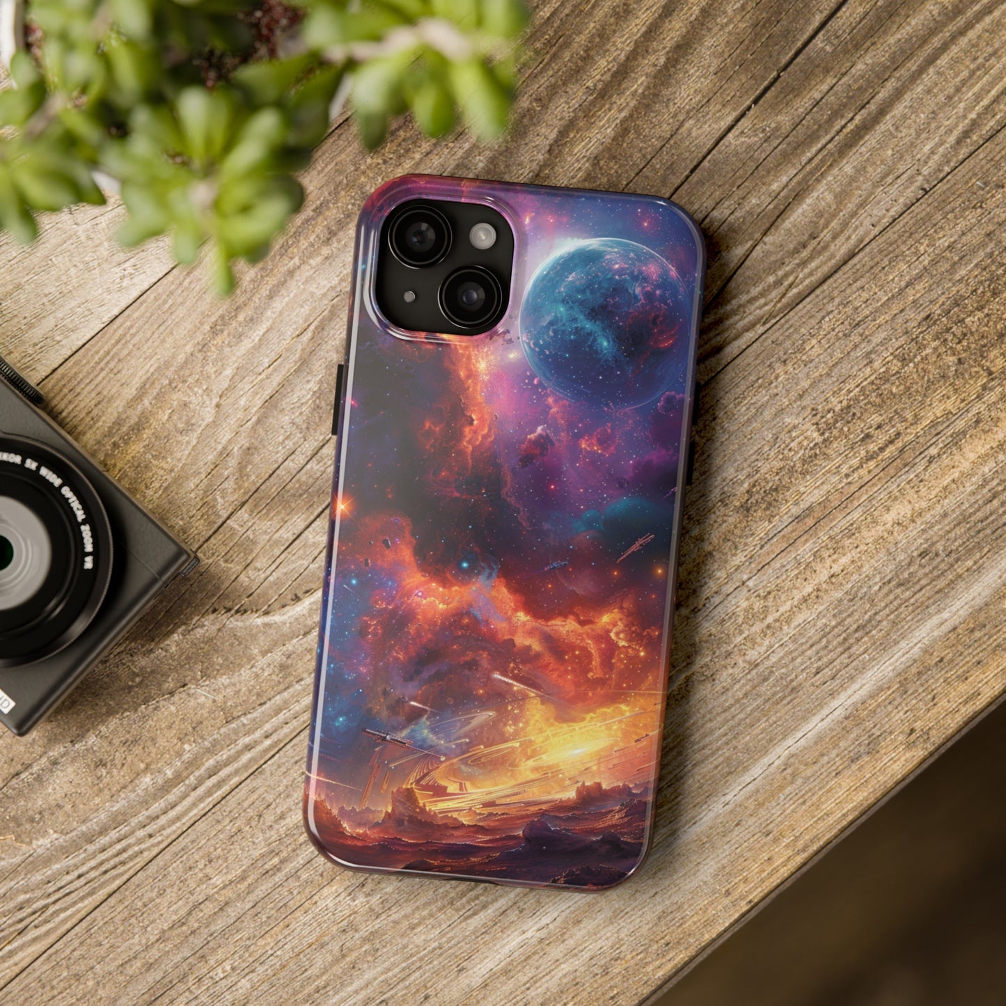 Cosmic Space Phone Case for iPhone - Lightweight, Impact Resistant, Wireless Charging Compatible