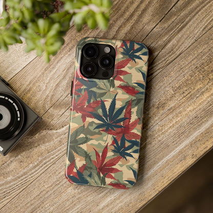 Cannabis Camo Phone Case for iPhone - Lightweight, Impact Resistant, Wireless Charging Compatible