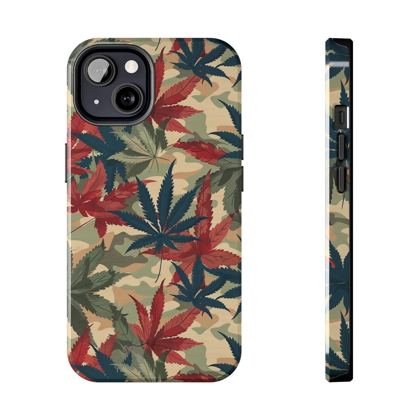 Cannabis Camo Phone Case for iPhone - Lightweight, Impact Resistant, Wireless Charging Compatible