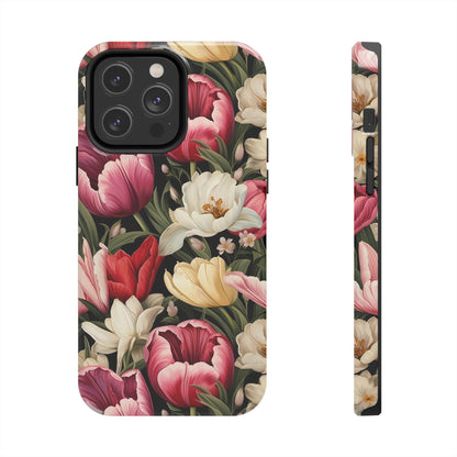 AI Tulip Pattern Phone Case for iPhone - Lightweight, Impact Resistant, Wireless Charging Compatible-AI phone case-AI By AJ