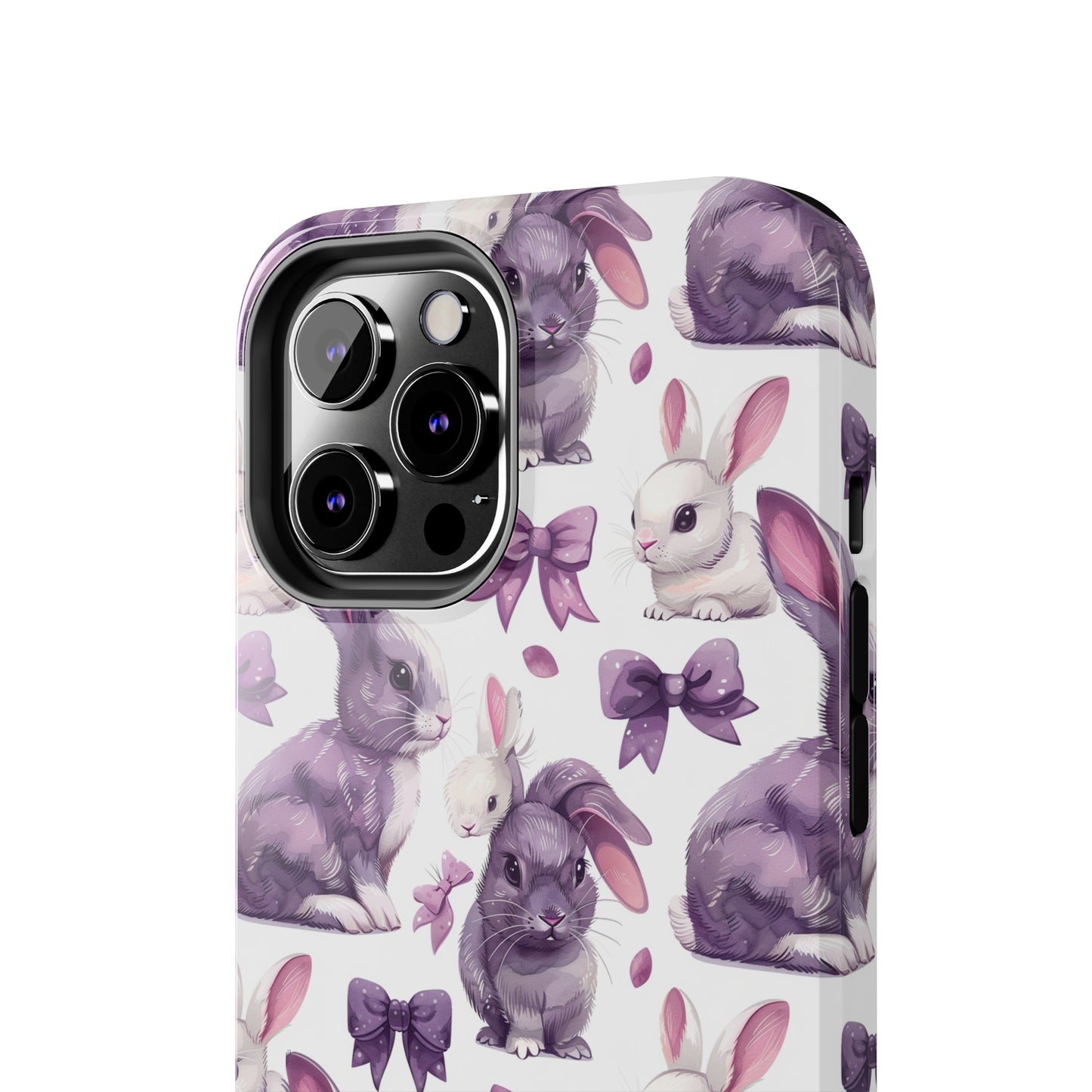 Bunnies and Bows Phone Case for iPhone - Lightweight, Impact Resistant, Wireless Charging Compatible