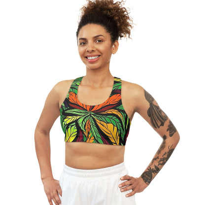 Cannabis Leaf Seamless Sports Bra