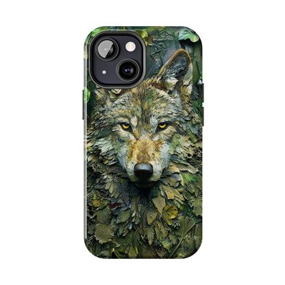 The Arte Povera Style Wolf Head Phone Case for iPhone - Lightweight, Impact Resistant, Wireless Charging Compatible