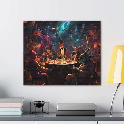 Intergalactic Poker Canvas Gallery Wraps / Game Room Art / Wall Decor / Living Room Decor