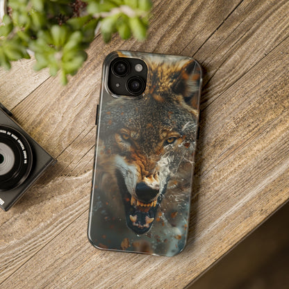 Wolf Ripping Through Phone Case for iPhone - Lightweight, Impact Resistant, Wireless Charging Compatible