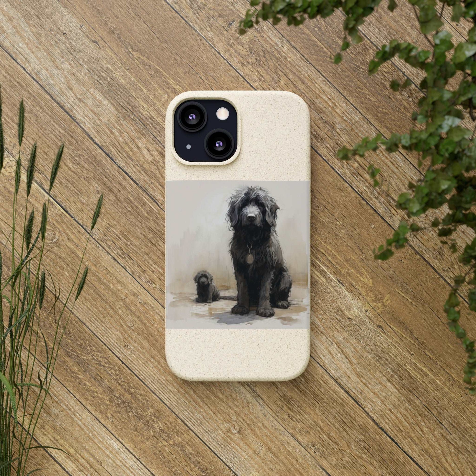 Biodegradable Custom Pet Phone Case, Dog iPhone Case, Doodle Phone Case, Newfypoo, Puppy phone case-AI phone case-AI By AJ