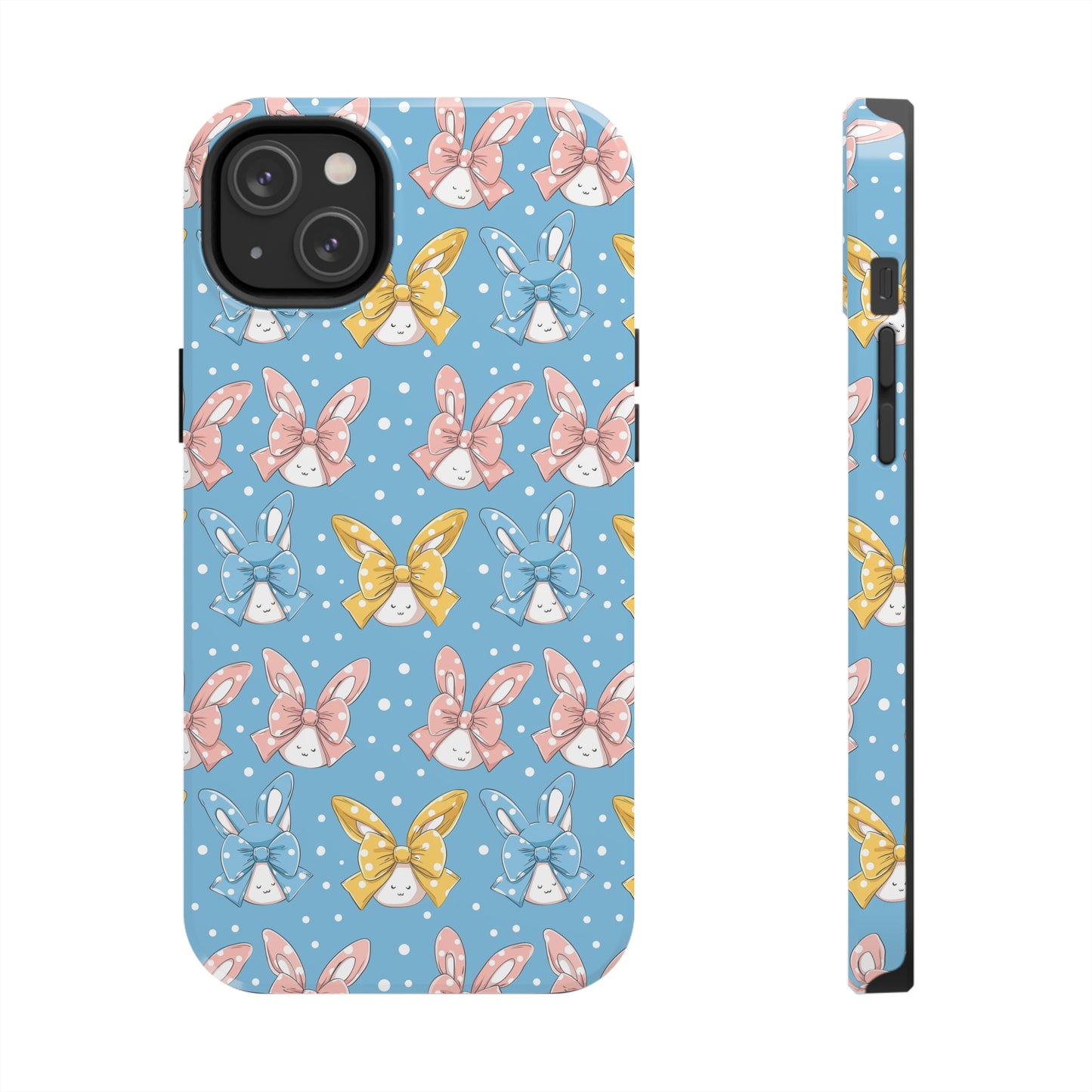 Bunnies and Bows Phone Case for iPhone - Lightweight, Impact Resistant, Wireless Charging Compatible