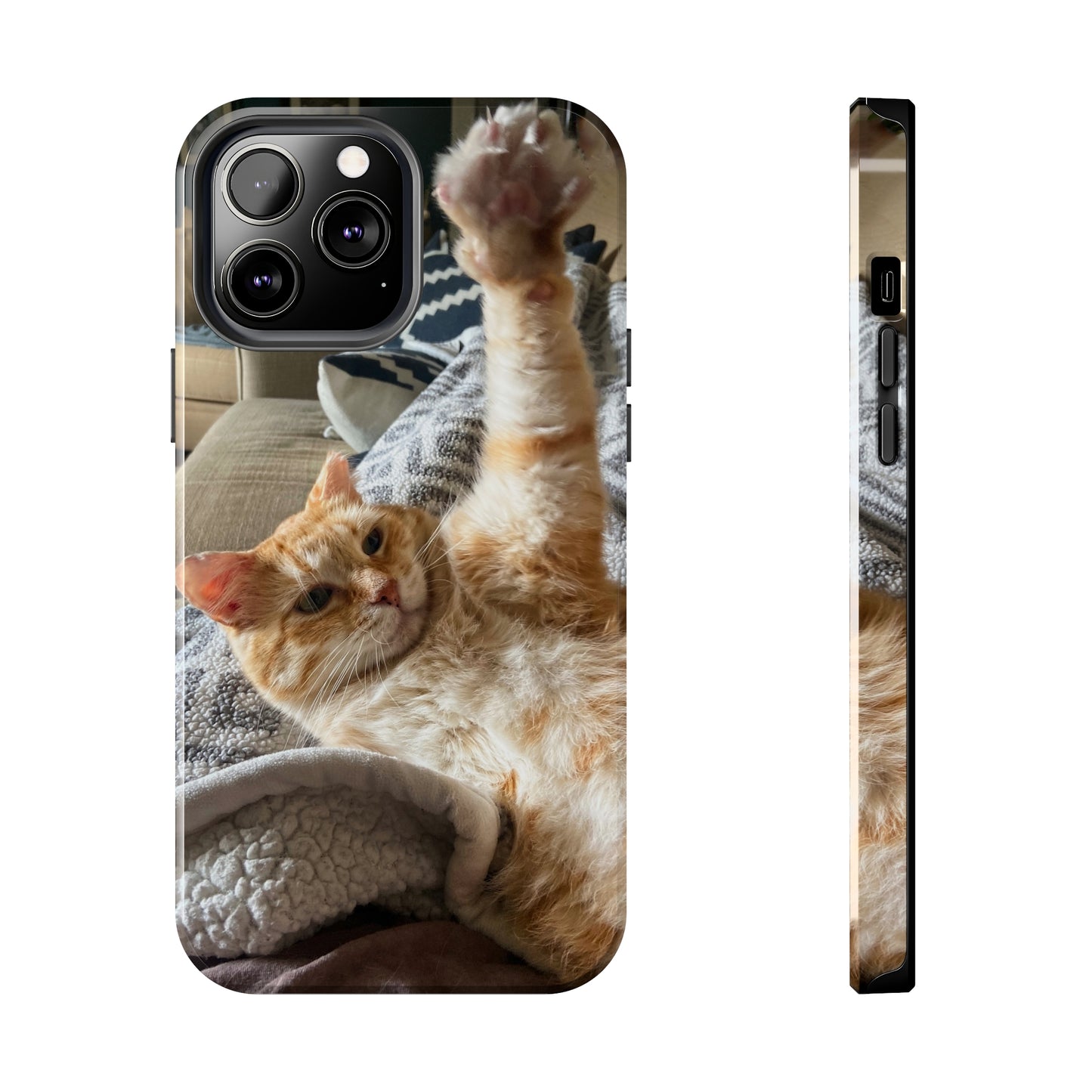 Alfred the Cat's "All In" Phone Case for iPhone - Lightweight, Impact Resistant, Wireless Charging Compatible