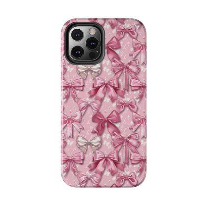 Pink Bows 4 Phone Case for iPhone - Lightweight, Impact Resistant, Wireless Charging Compatible