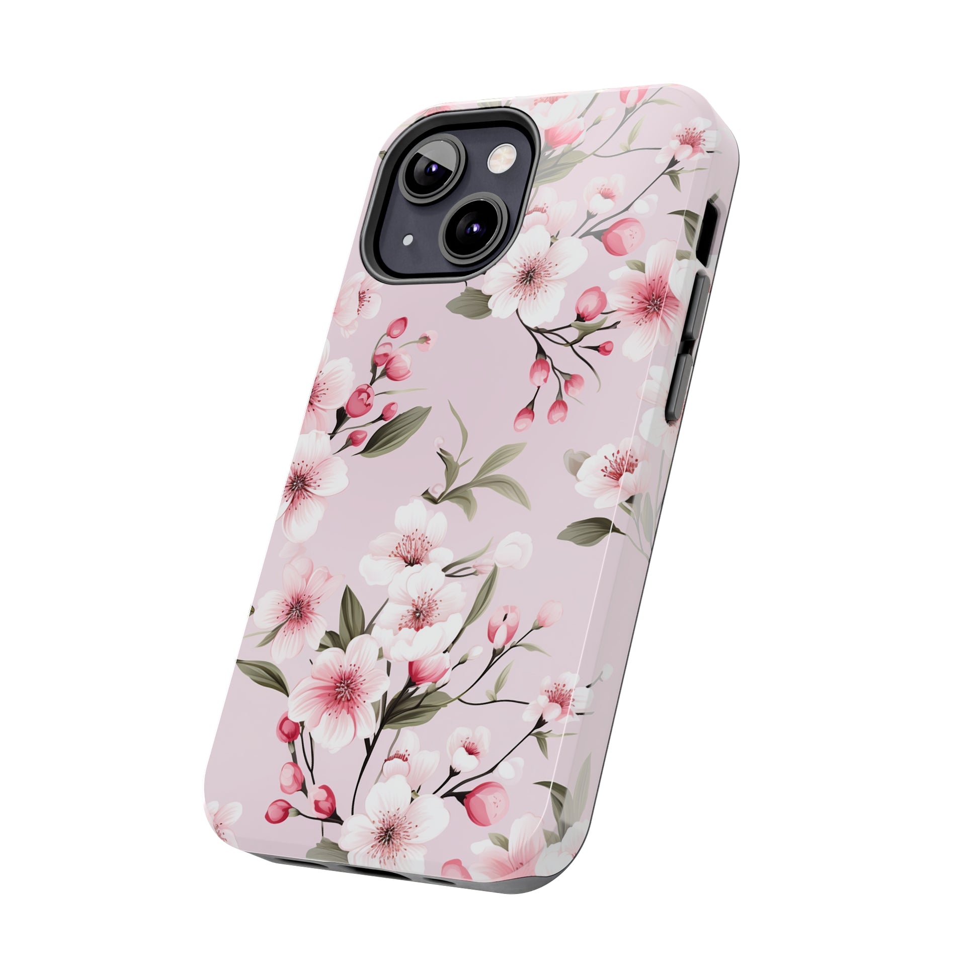 AI Cherry Blossom Pattern Phone Case for iPhone - Lightweight, Impact Resistant, Wireless Charging Compatible-AI phone case-AI By AJ