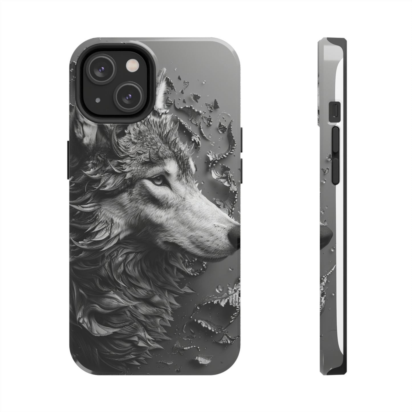 Biomorphism Style Wolf Phone Case 4 for iPhone - Lightweight, Impact Resistant, Wireless Charging Compatible