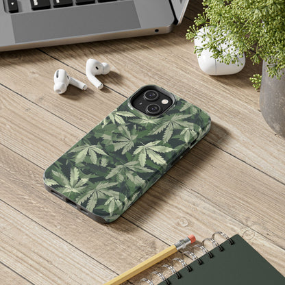 Cannabis Camo 3 Phone Case for iPhone - Lightweight, Impact Resistant, Wireless Charging Compatible