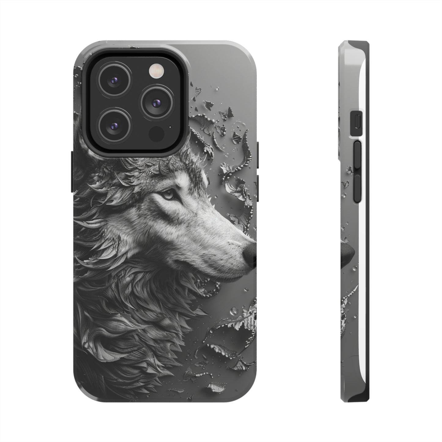 Biomorphism Style Wolf Phone Case 4 for iPhone - Lightweight, Impact Resistant, Wireless Charging Compatible