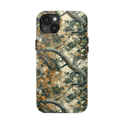 Brown Tree Camo Phone Case for iPhone - Lightweight, Impact Resistant, Wireless Charging Compatible