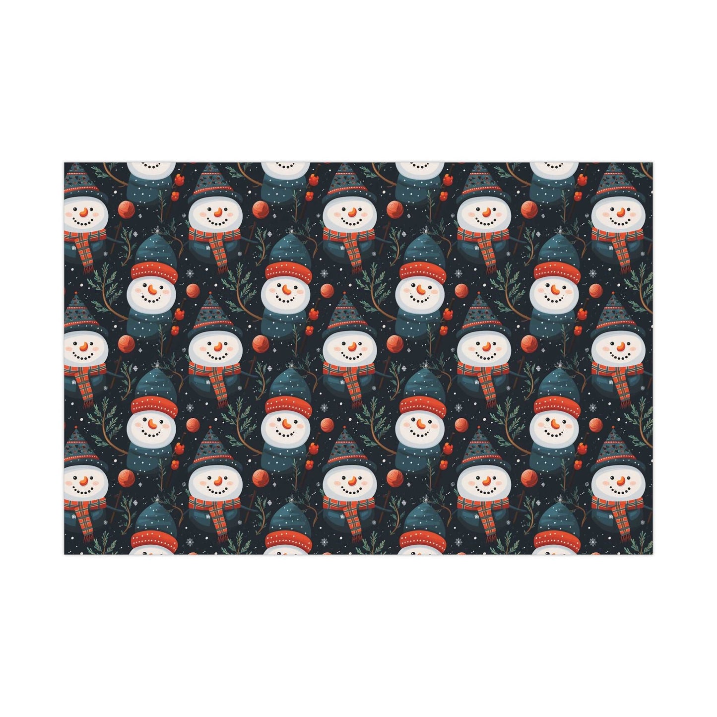 Snowman Wrapping Paper | Holiday Wrapping Paper | Snowman Gift Wrap