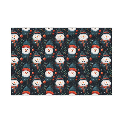 Snowman Wrapping Paper | Holiday Wrapping Paper | Snowman Gift Wrap