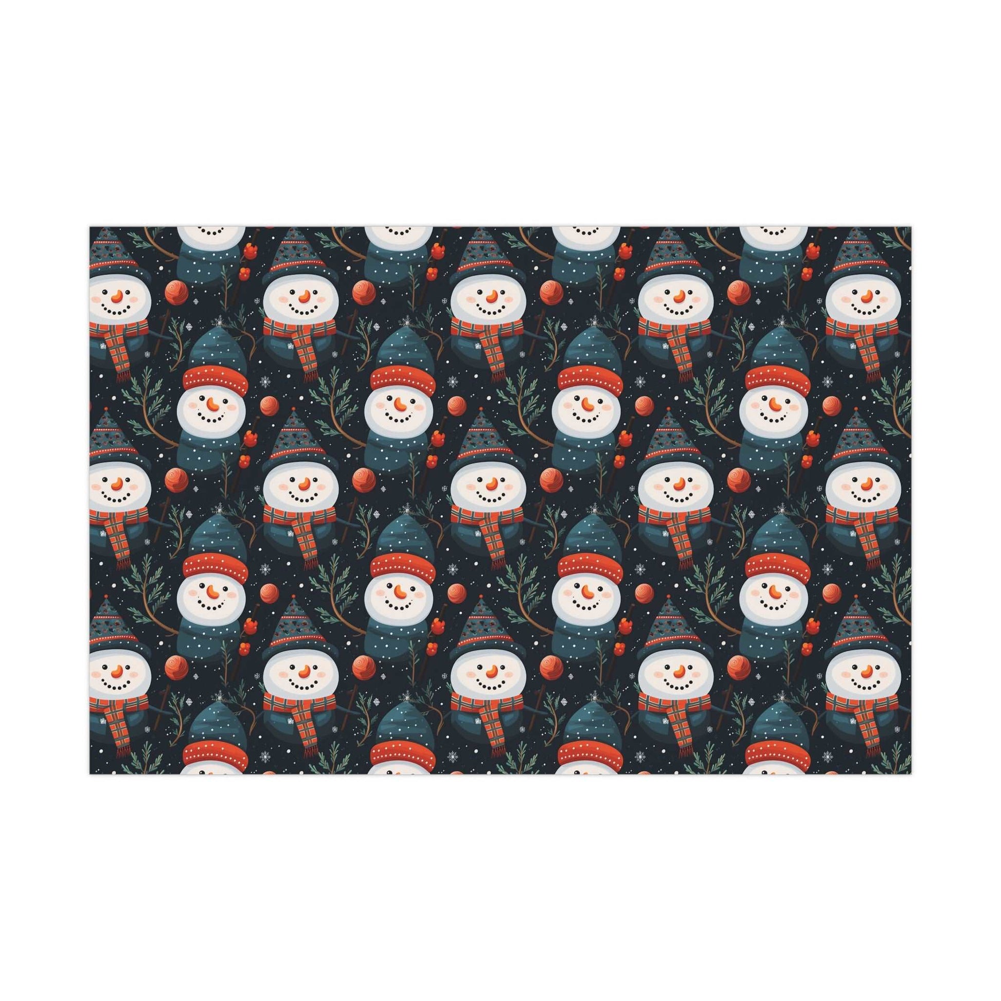 Snowman Wrapping Paper | Holiday Wrapping Paper | Snowman Gift Wrap