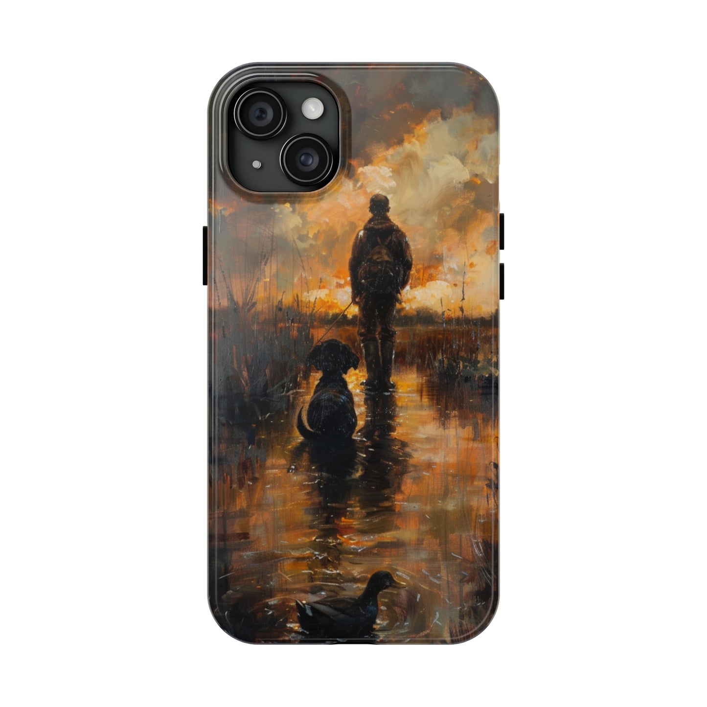 Water Color Mans Best Friend Phone Case for iPhone - Lightweight, Impact Resistant, Wireless Charging Compatible