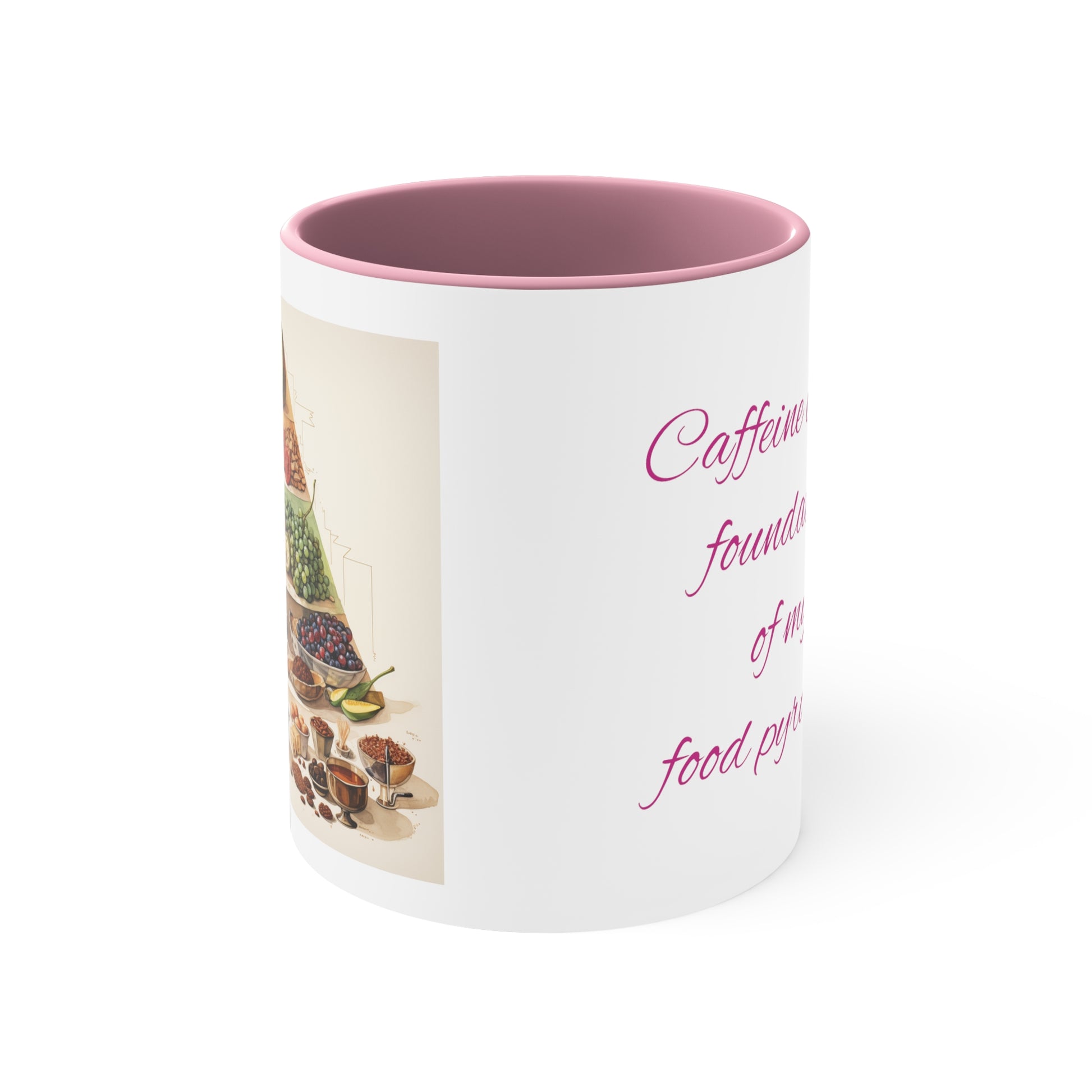 Funny Coffee Mug, 11oz - Caffeine is the foundation of my food pyramid!