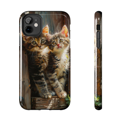 Window of Kittens Phone Case for iPhone - Lightweight, Impact Resistant, Wireless Charging Compatible