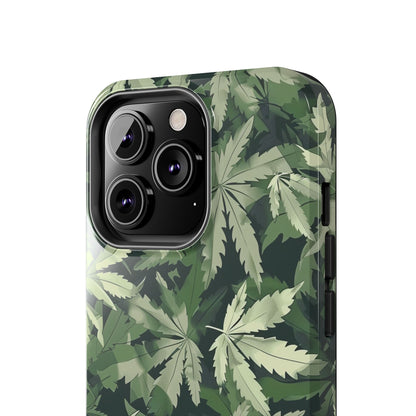 Cannabis Camo 3 Phone Case for iPhone - Lightweight, Impact Resistant, Wireless Charging Compatible