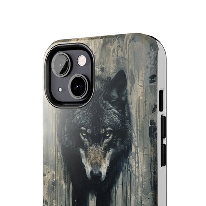 The Arte Povera Style Wolf Phone Case for iPhone - Lightweight, Impact Resistant, Wireless Charging Compatible