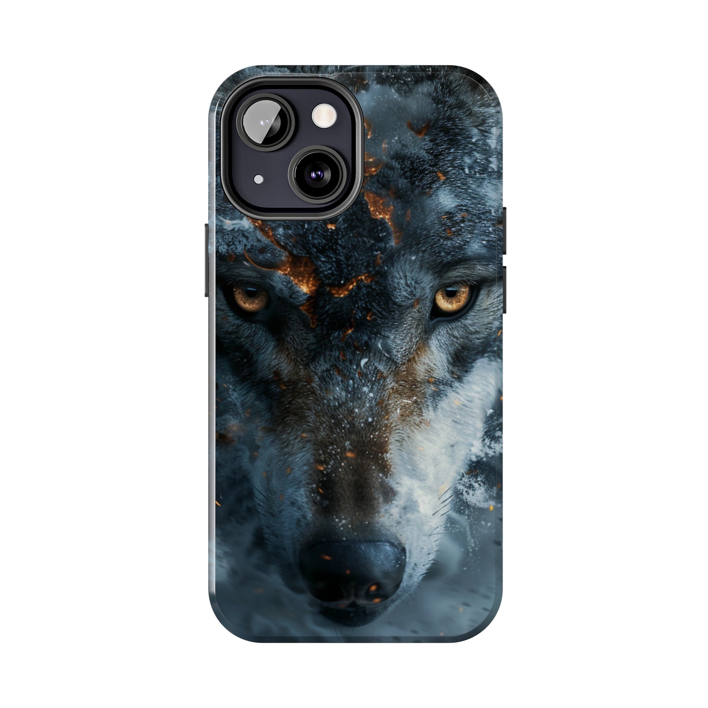 Grey Wolf Head Phone Case for iPhone - Lightweight, Impact Resistant, Wireless Charging Compatible