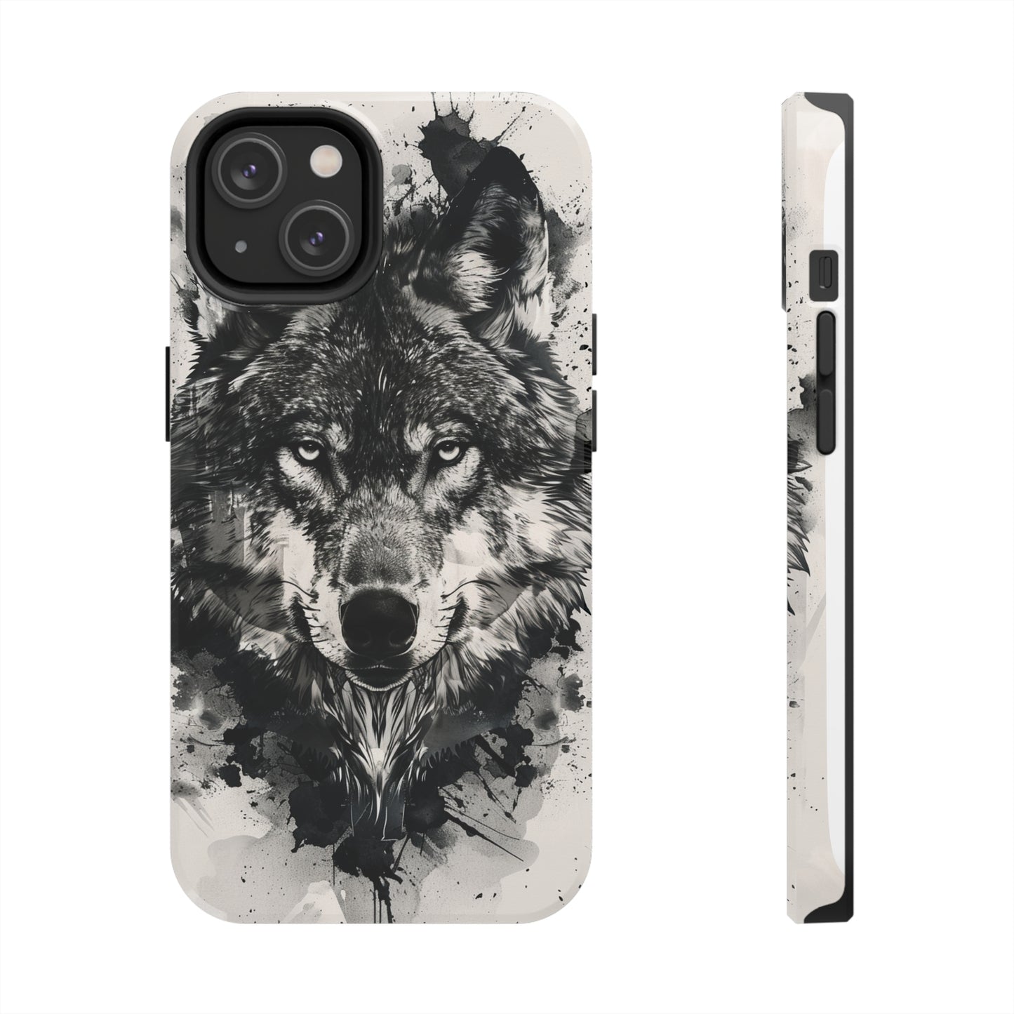 Calligraffiti Style Wolf Phone Case 3 for iPhone - Lightweight, Impact Resistant, Wireless Charging Compatible