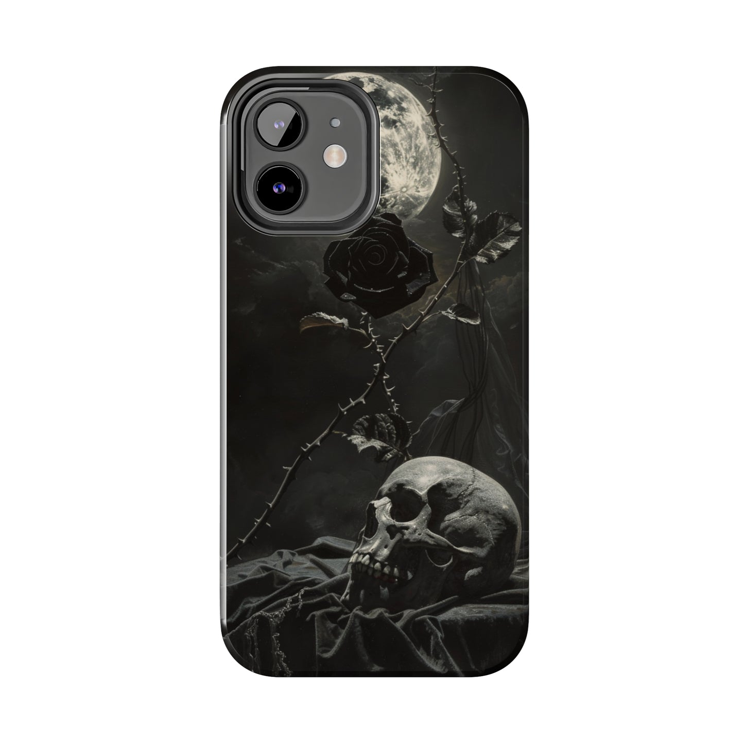 Gothic Elegance Phone Case for iPhone - Lightweight, Impact Resistant, Wireless Charging Compatible