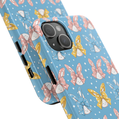 Bunnies and Bows Phone Case for iPhone - Lightweight, Impact Resistant, Wireless Charging Compatible