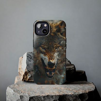 Wolf Ripping Through Phone Case for iPhone - Lightweight, Impact Resistant, Wireless Charging Compatible