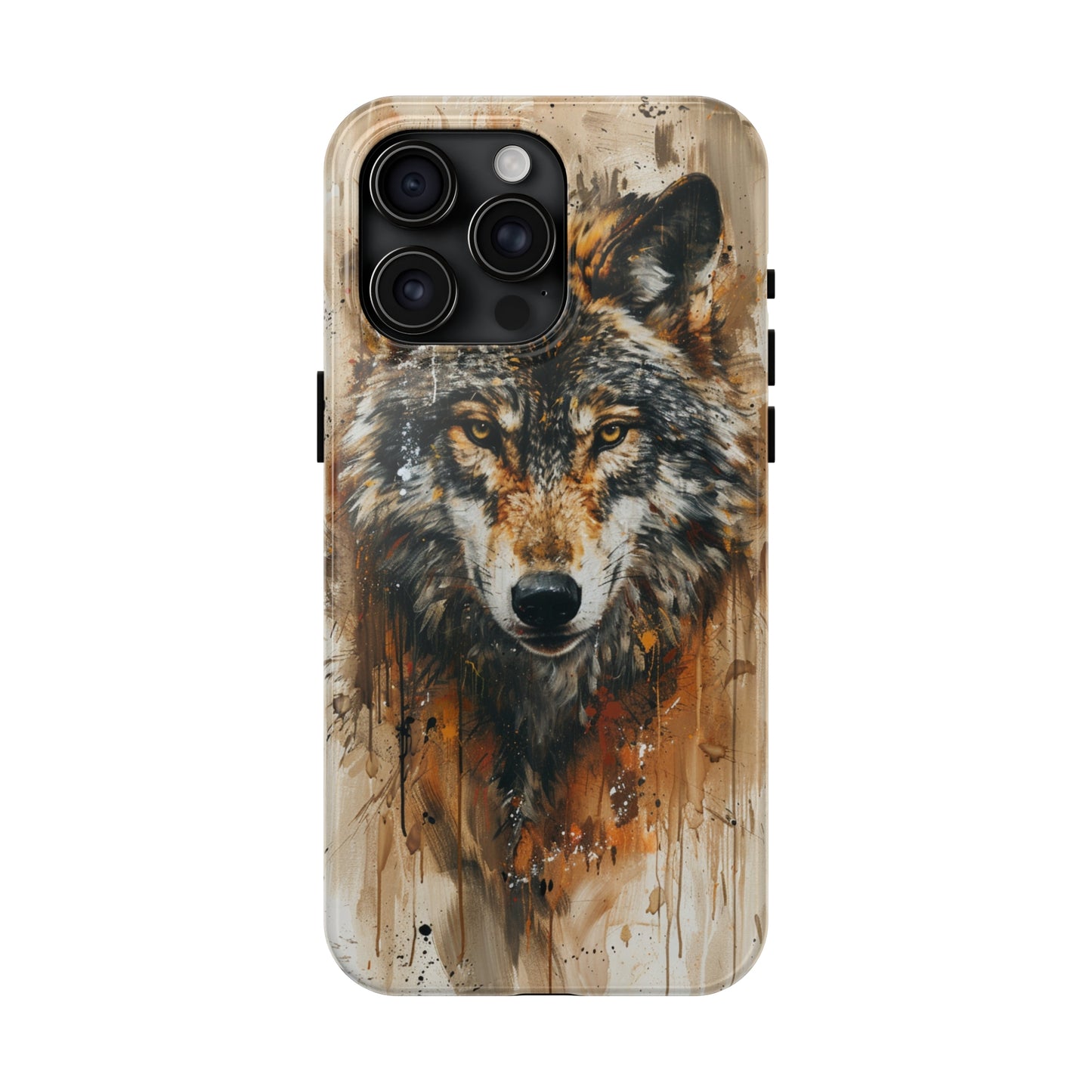 Calligraffiti Style Wolf Phone Case for iPhone - Lightweight, Impact Resistant, Wireless Charging Compatible