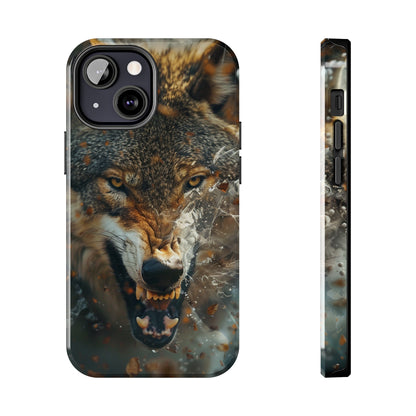 Wolf Ripping Through Phone Case for iPhone - Lightweight, Impact Resistant, Wireless Charging Compatible