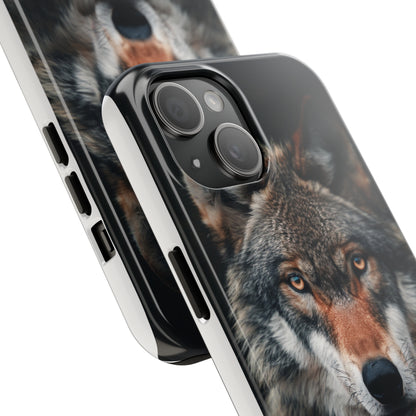 The Arte Povera Style Wolf Head 2 Phone Case for iPhone - Lightweight, Impact Resistant, Wireless Charging Compatible