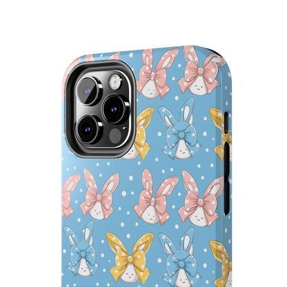 Bunnies and Bows Phone Case for iPhone - Lightweight, Impact Resistant, Wireless Charging Compatible