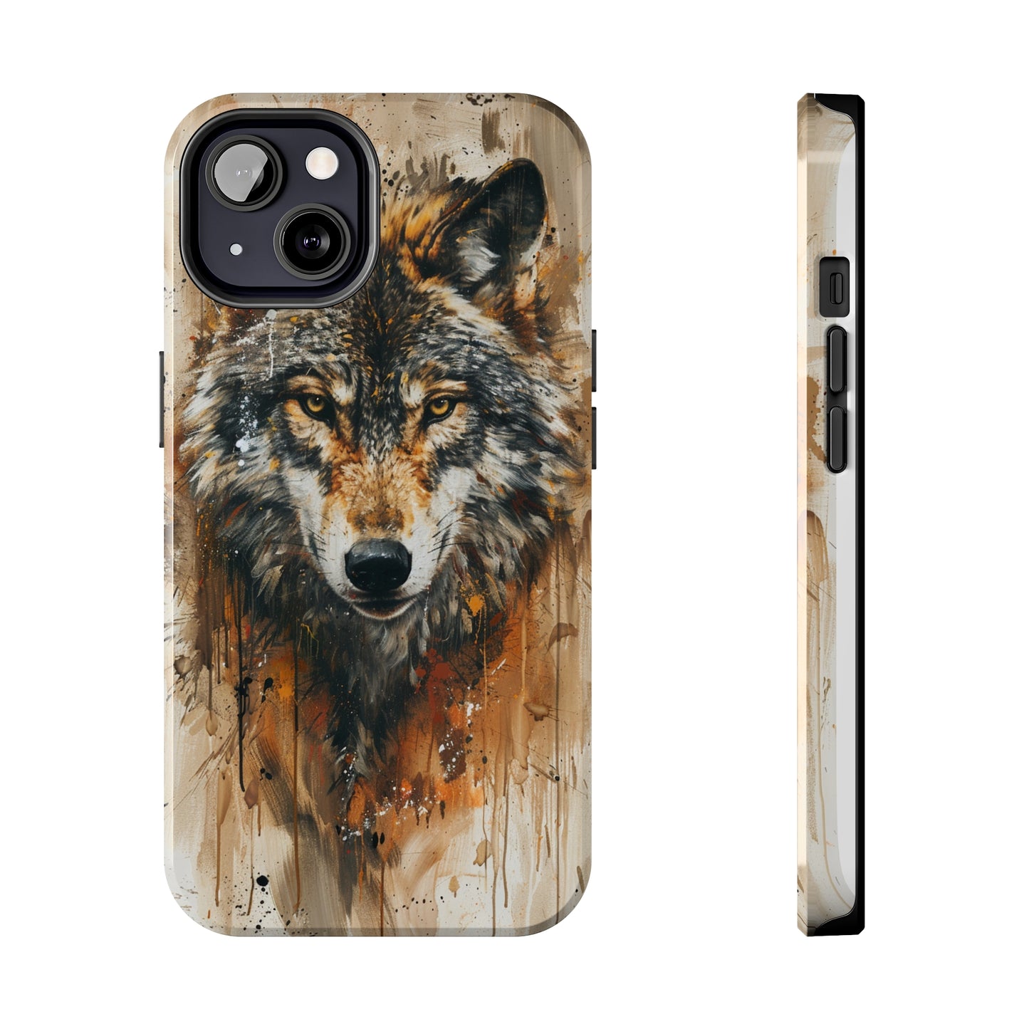 Calligraffiti Style Wolf Phone Case for iPhone - Lightweight, Impact Resistant, Wireless Charging Compatible