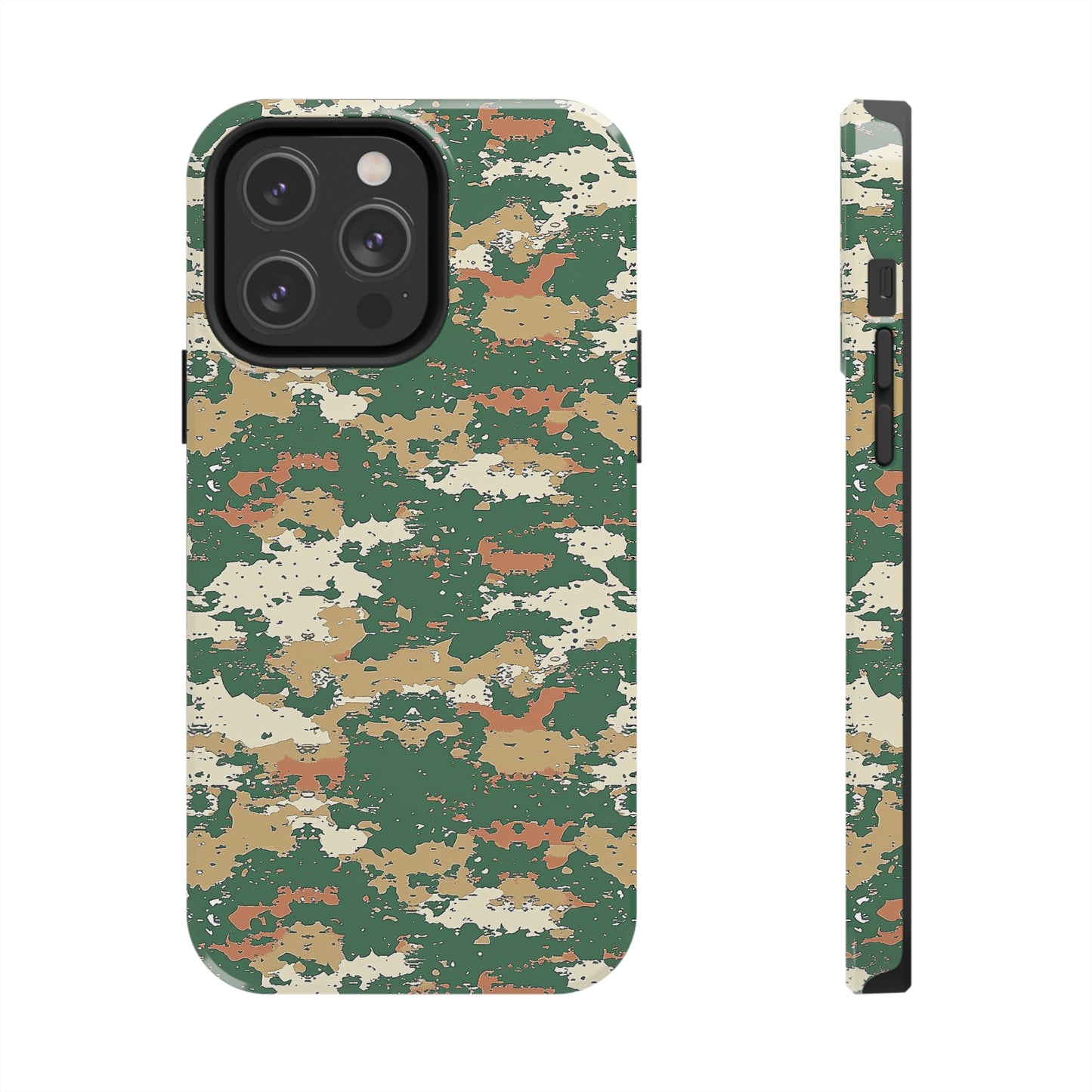 Green Pixel Camo Phone Case for iPhone - Lightweight, Impact Resistant, Wireless Charging Compatible