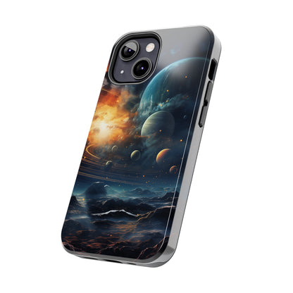 Space Planet Phone Case for iPhone - Lightweight, Impact Resistant, Wireless Charging Compatible