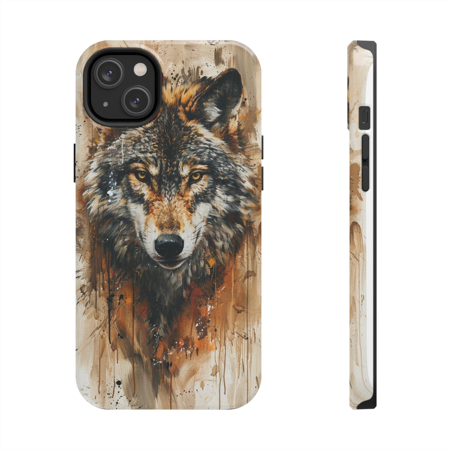 Calligraffiti Style Wolf Phone Case for iPhone - Lightweight, Impact Resistant, Wireless Charging Compatible