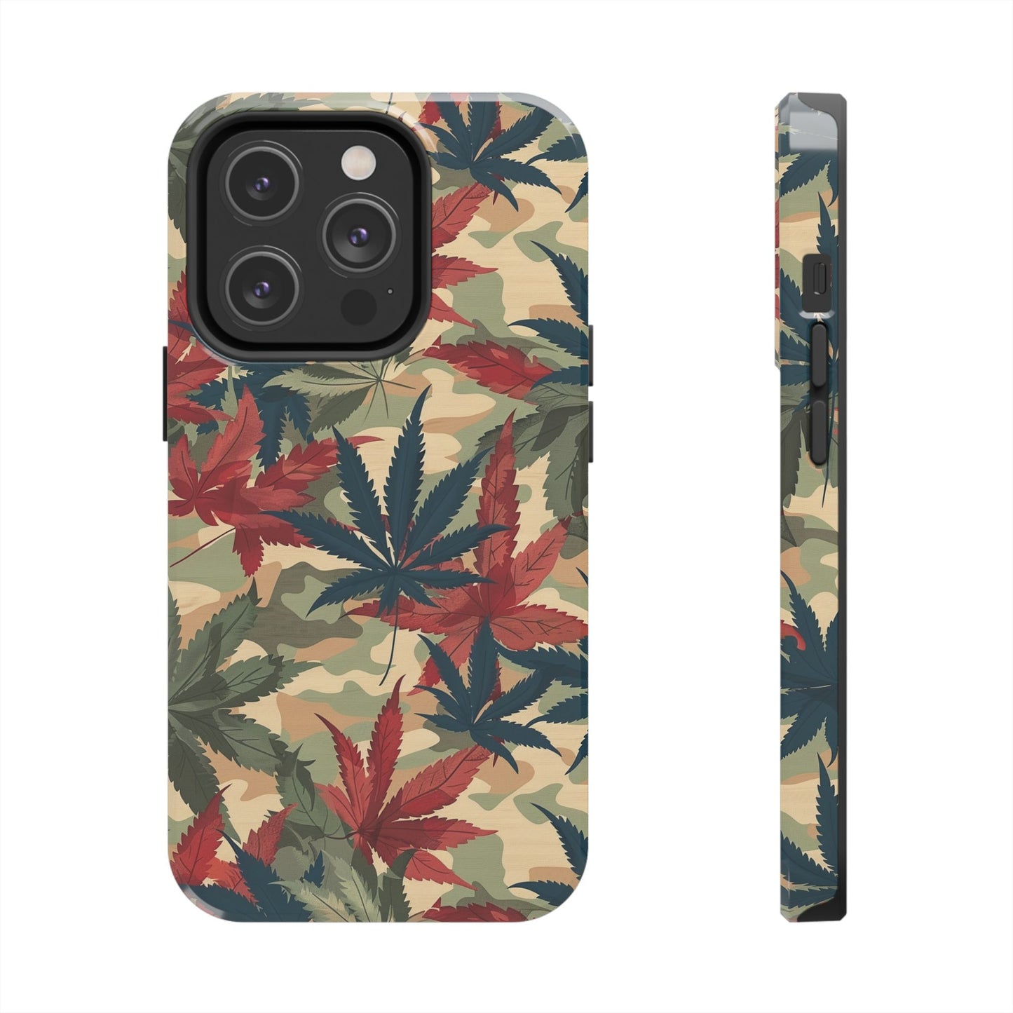 Cannabis Camo Phone Case for iPhone - Lightweight, Impact Resistant, Wireless Charging Compatible