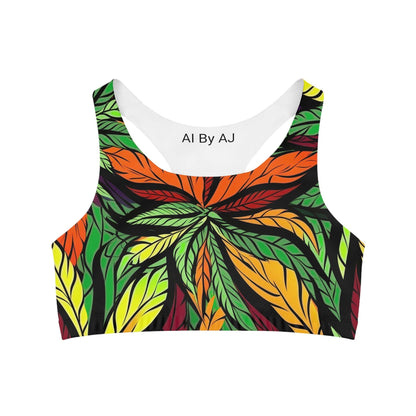 Cannabis Leaf Seamless Sports Bra