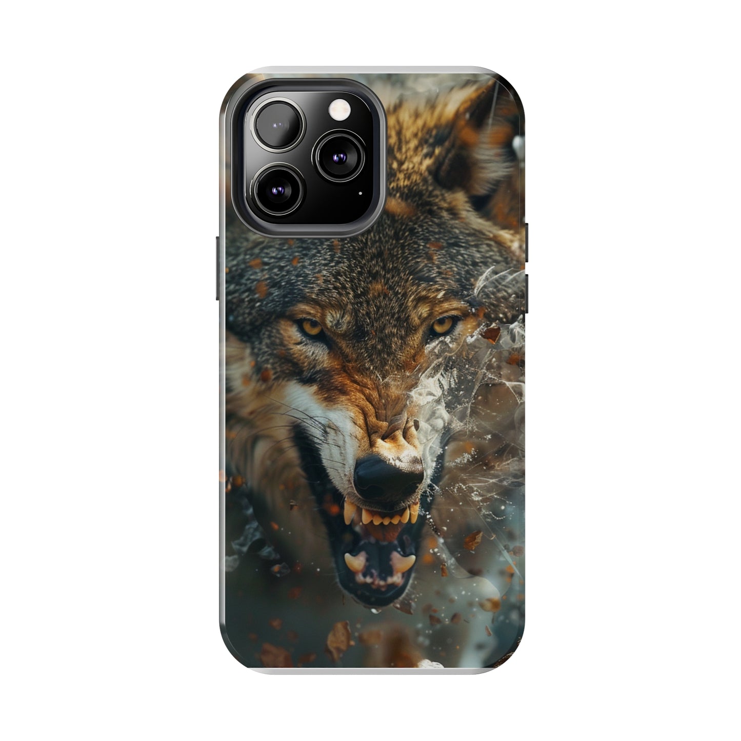 Wolf Ripping Through Phone Case for iPhone - Lightweight, Impact Resistant, Wireless Charging Compatible