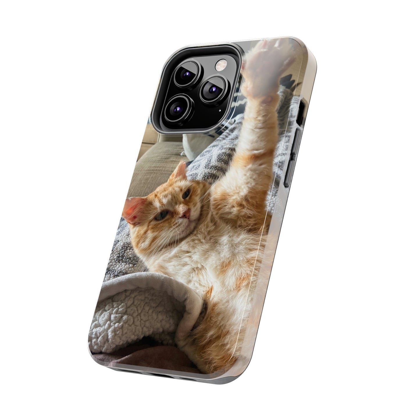 Alfred the Cat's "All In" Phone Case for iPhone - Lightweight, Impact Resistant, Wireless Charging Compatible