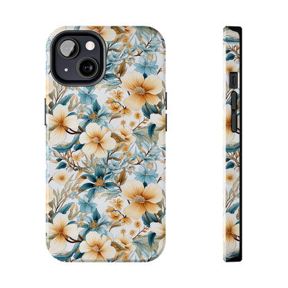 AI Magnolias Floral Pattern Phone Case for iPhone - Lightweight, Impact Resistant, Wireless Charging Compatible