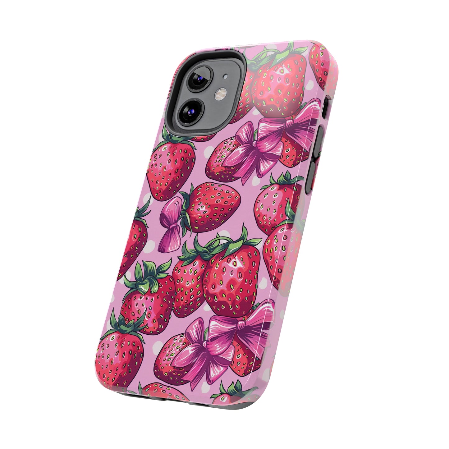 Bows and Berries Phone Case for iPhone - Lightweight, Impact Resistant, Wireless Charging Compatible