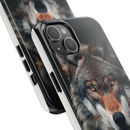 The Arte Povera Style Wolf Head 2 Phone Case for iPhone - Lightweight, Impact Resistant, Wireless Charging Compatible